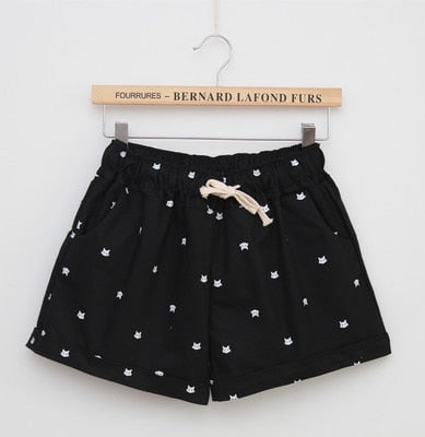 New Summer High Waist Shorts With Cats Pattern