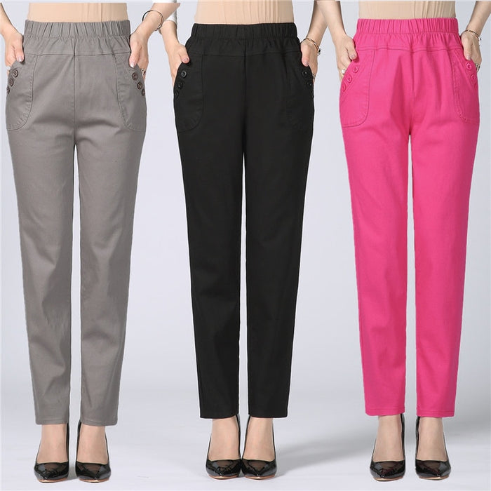 High Waist Stretch Long Pants