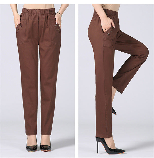 High Waist Stretch Long Pants