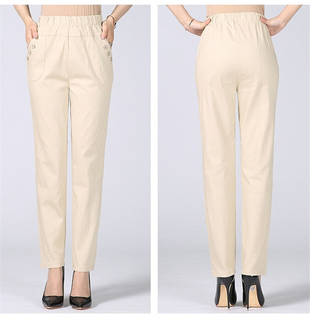 High Waist Stretch Long Pants