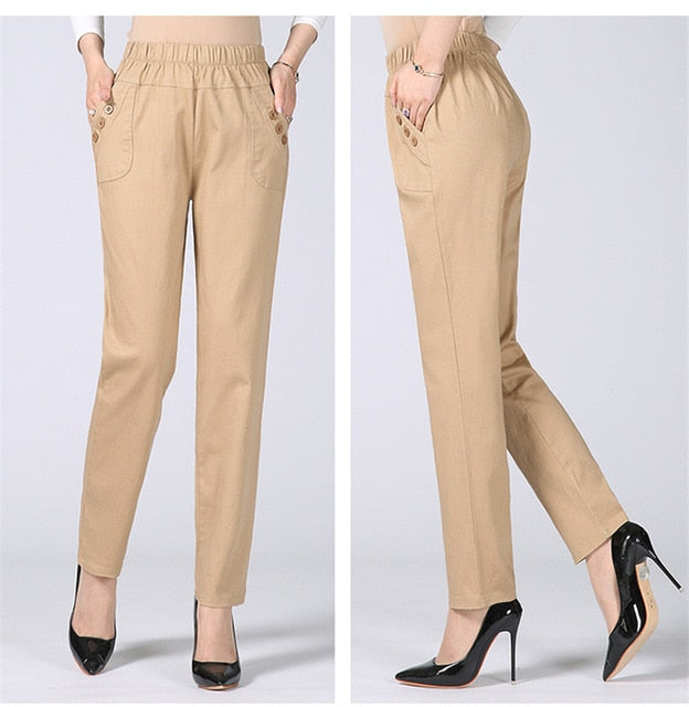 High Waist Stretch Long Pants