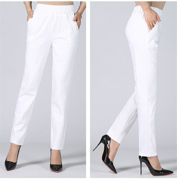 High Waist Stretch Long Pants