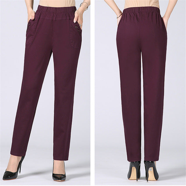 High Waist Stretch Long Pants