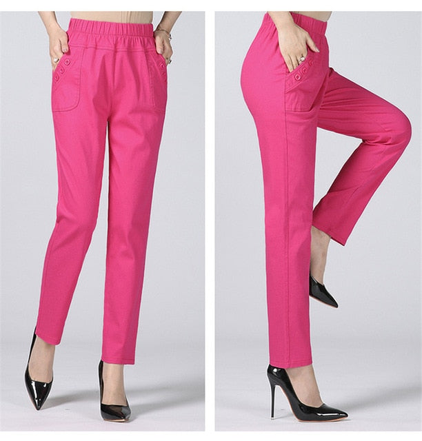 High Waist Stretch Long Pants
