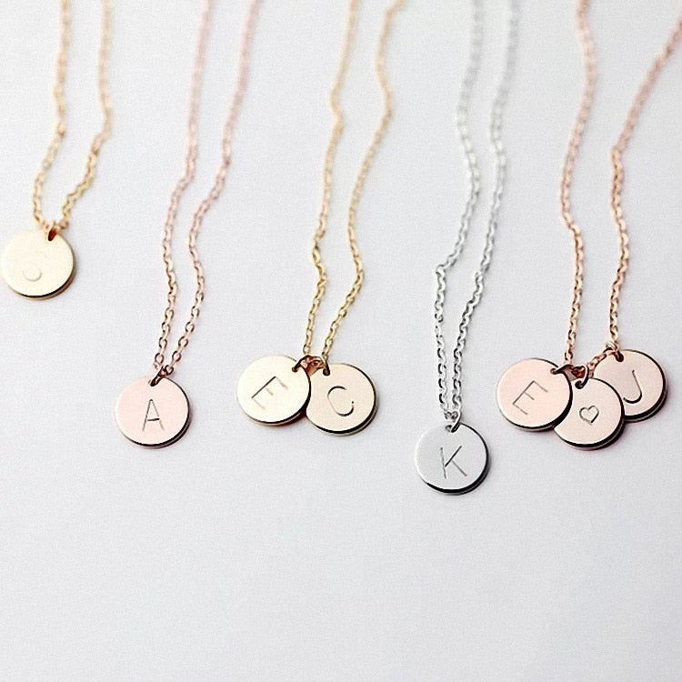 Tiny Gold Silver Letter Necklace
