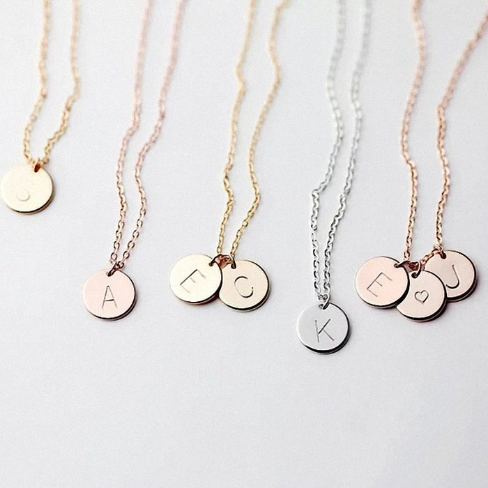 Tiny Gold Silver Letter Necklace