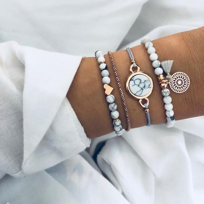 Mix Crystal Marble Charm Bracelets