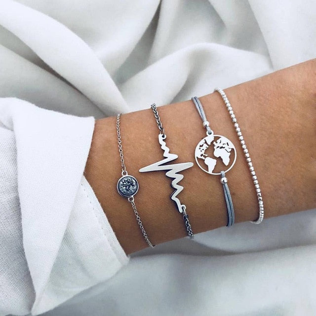 Mix Crystal Marble Charm Bracelets