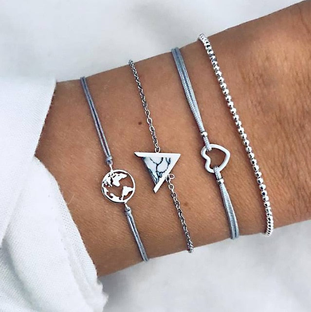 Mix Crystal Marble Charm Bracelets