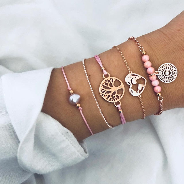 Mix Crystal Marble Charm Bracelets