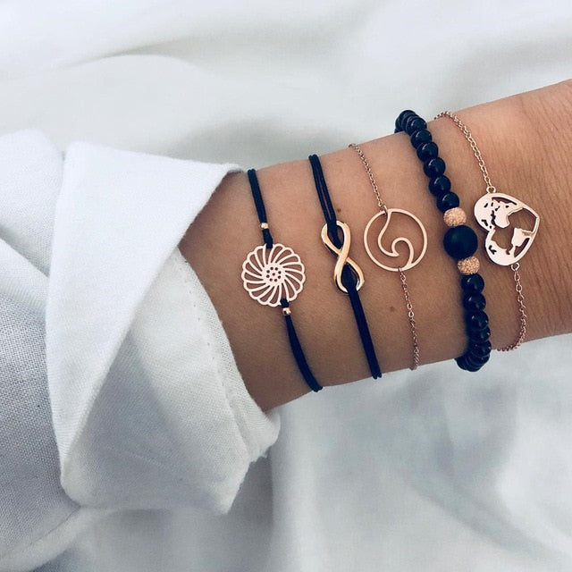 Mix Crystal Marble Charm Bracelets