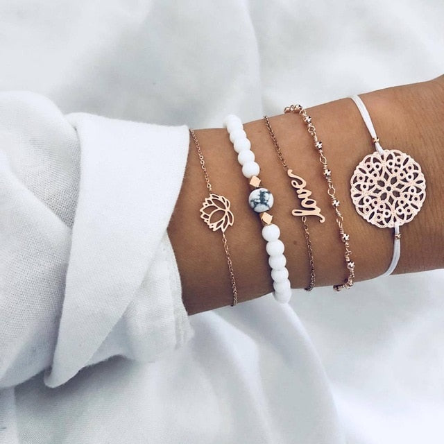 Mix Crystal Marble Charm Bracelets