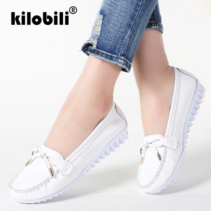 Spring Women Genuine Leather Ballet Flats