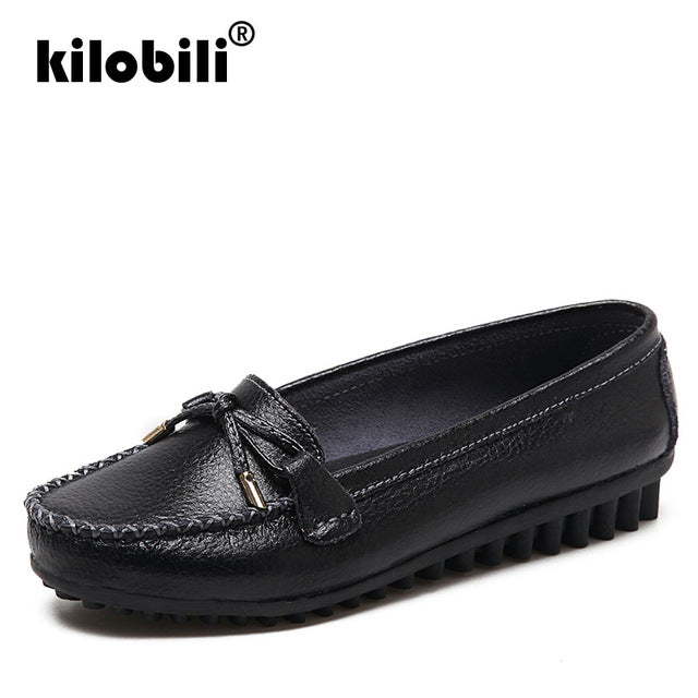 Spring Women Genuine Leather Ballet Flats