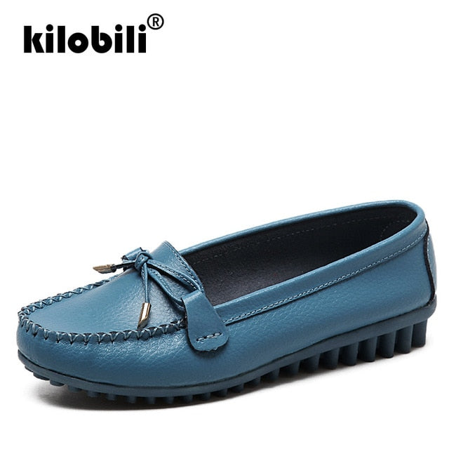 Spring Women Genuine Leather Ballet Flats