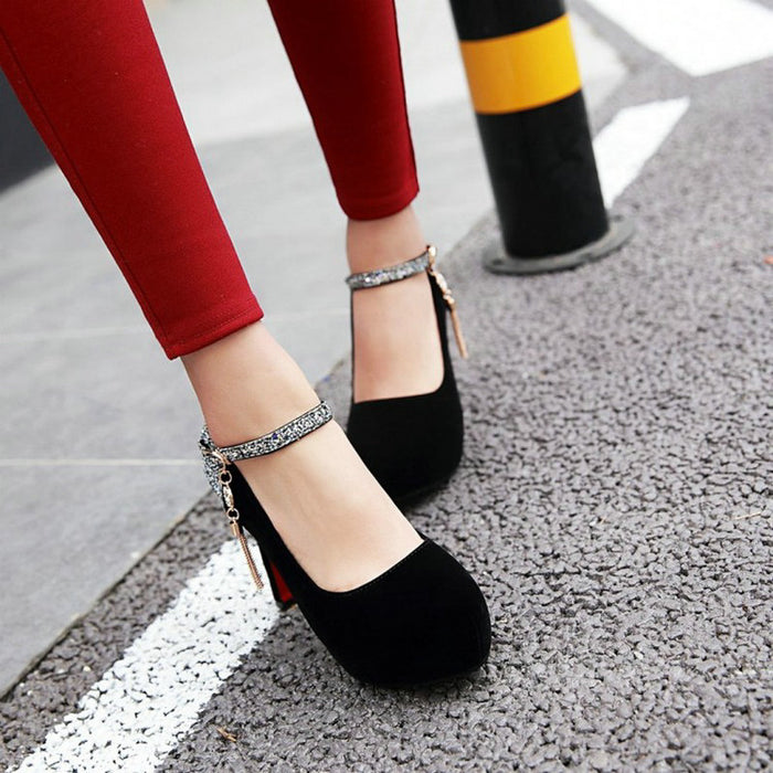 Classic PU Leather High Heels Shoes