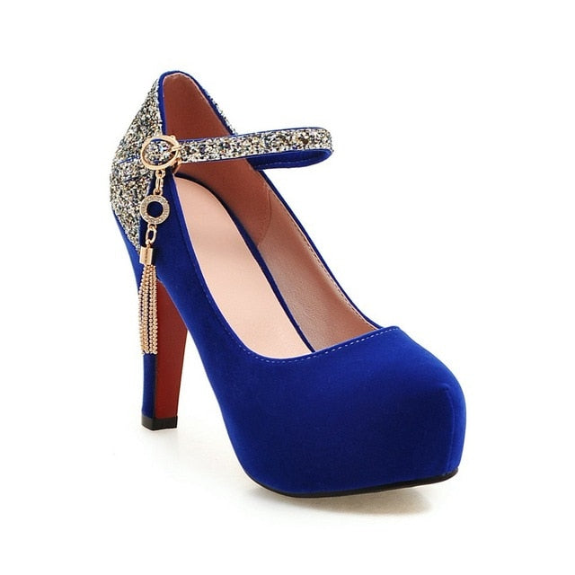 Classic PU Leather High Heels Shoes